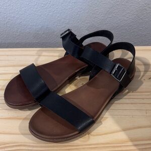 Black and Brown Sandals with Buckle